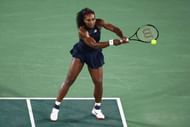 RIO DE JANEIRO, BRAZIL - AUGUST 09:  Serena Williams of the United States in action against Elina Svitolina of Ukraine during a Women's Singles Third Round match on Day 4 of the Rio 2016 Olympic Games at the Olympic Tennis Centre on August 9, 2016 in Rio de Janeiro, Brazil.  (Photo by Clive Brunskill/Getty Images)